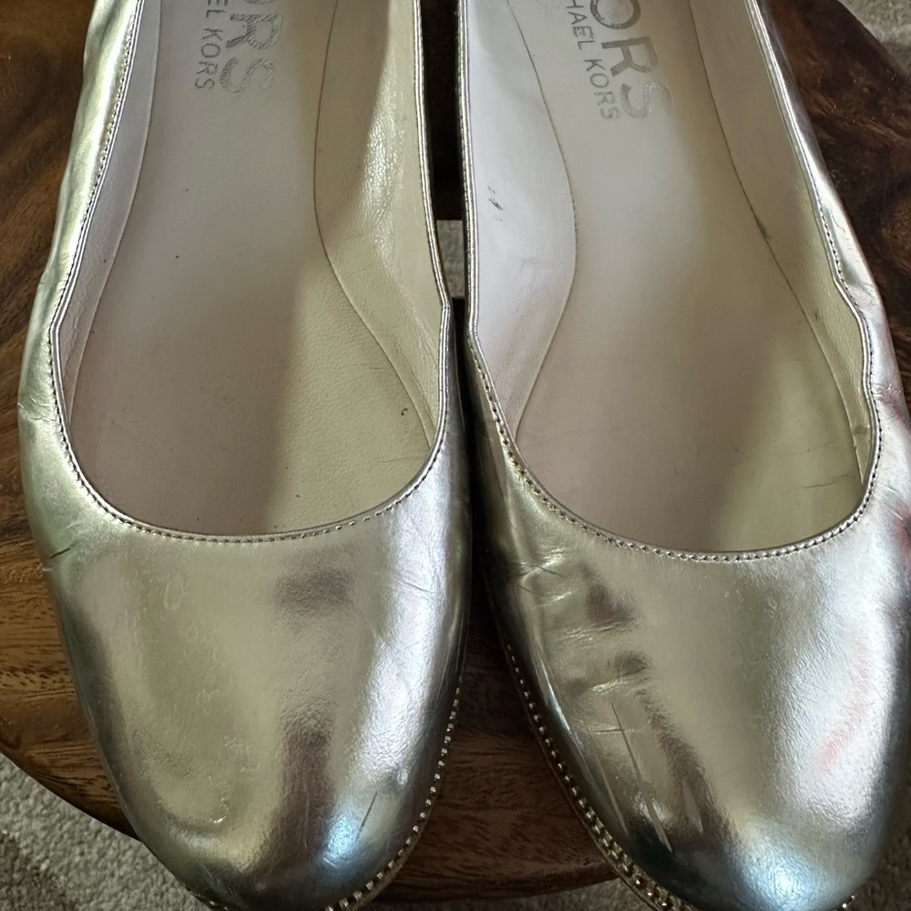 Michael Kors Metallic Silver Flats